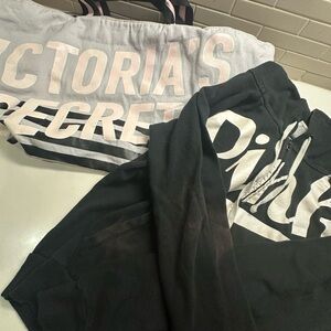 PINK Victoria's Secret Bundle ( Black Hoodie/ Duffel Bag/ Hair band)